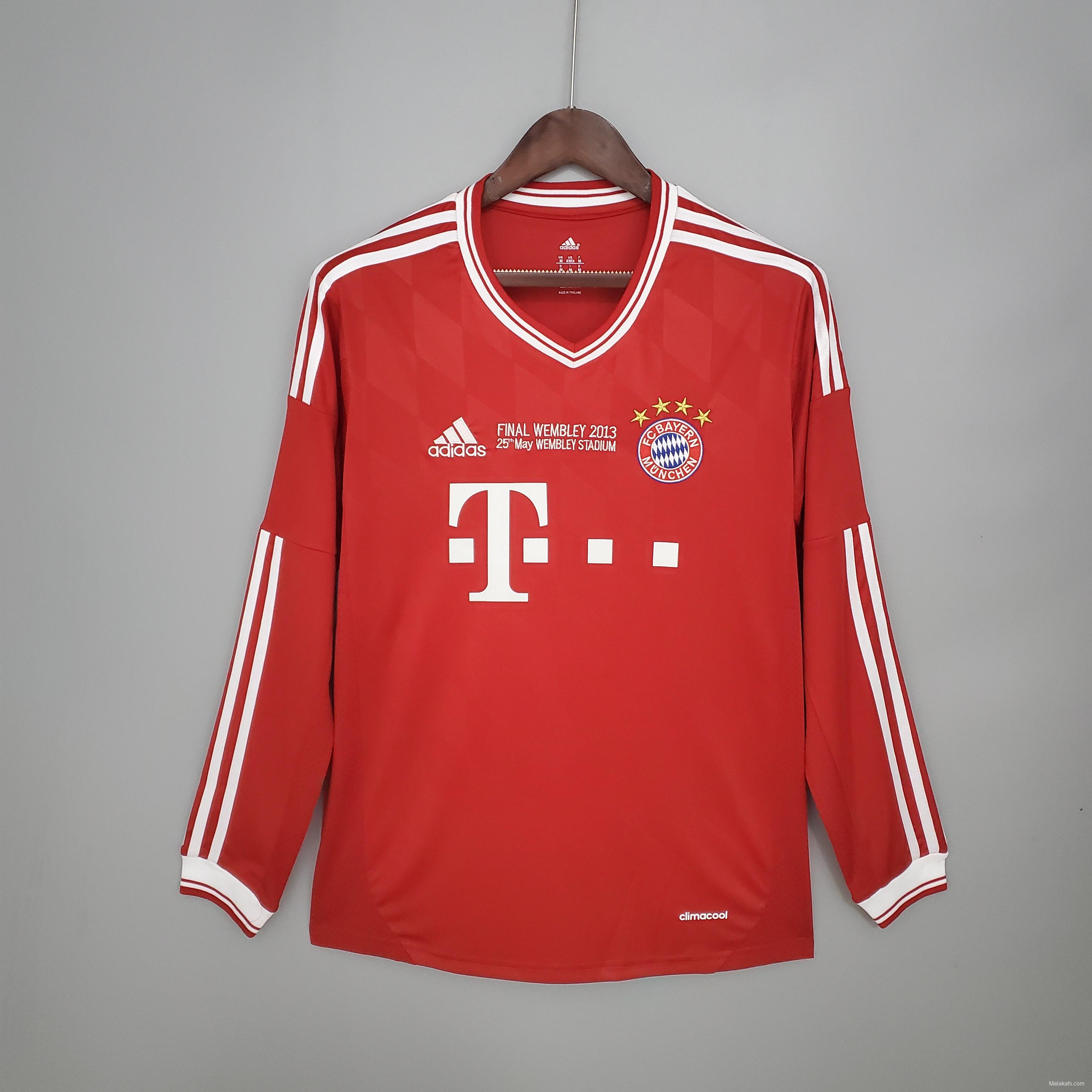 Retro long sleeve Bayern Munich 12/13 Champions League home Soccer Jersey