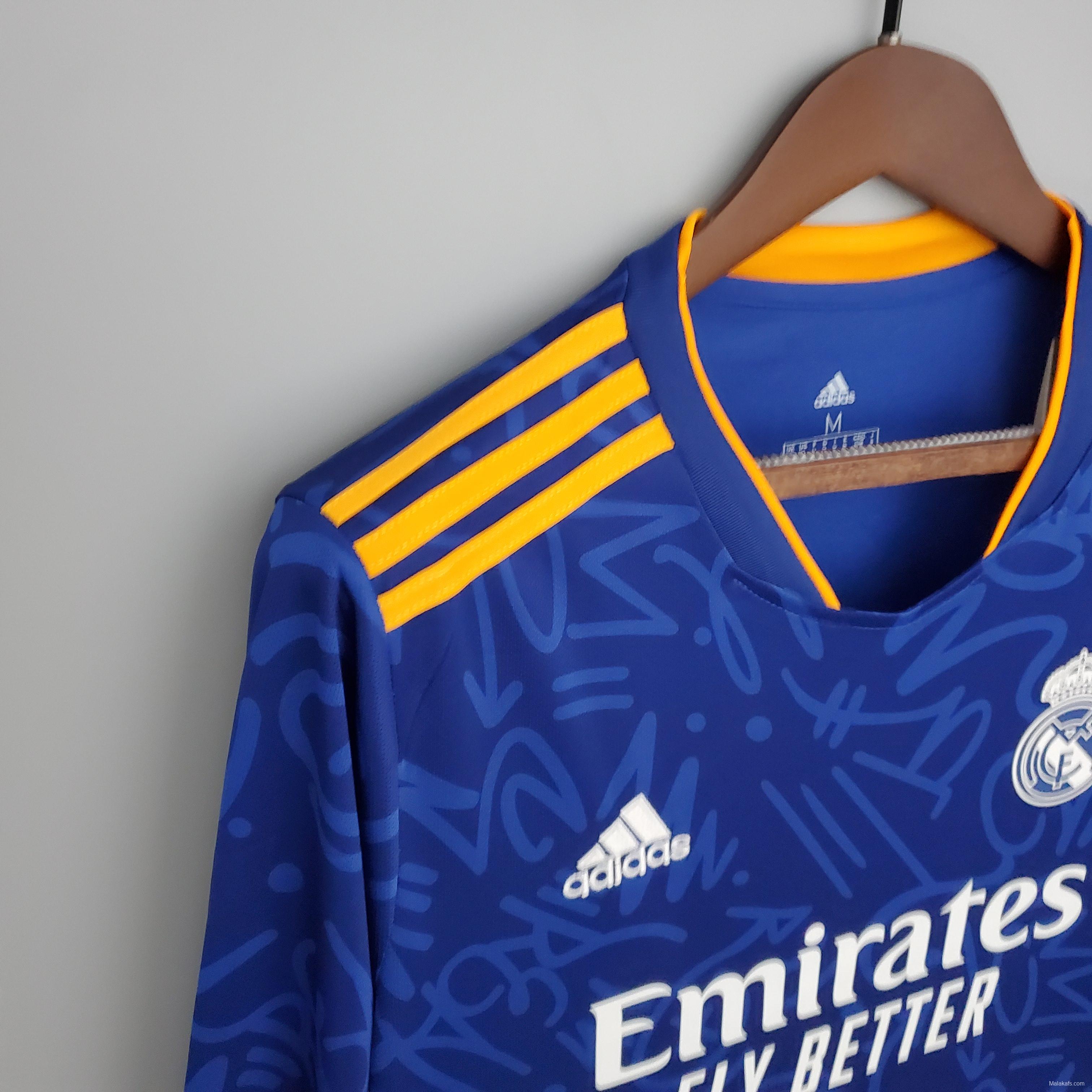 21/22 Long sleeve Real Madrid away Soccer Jersey