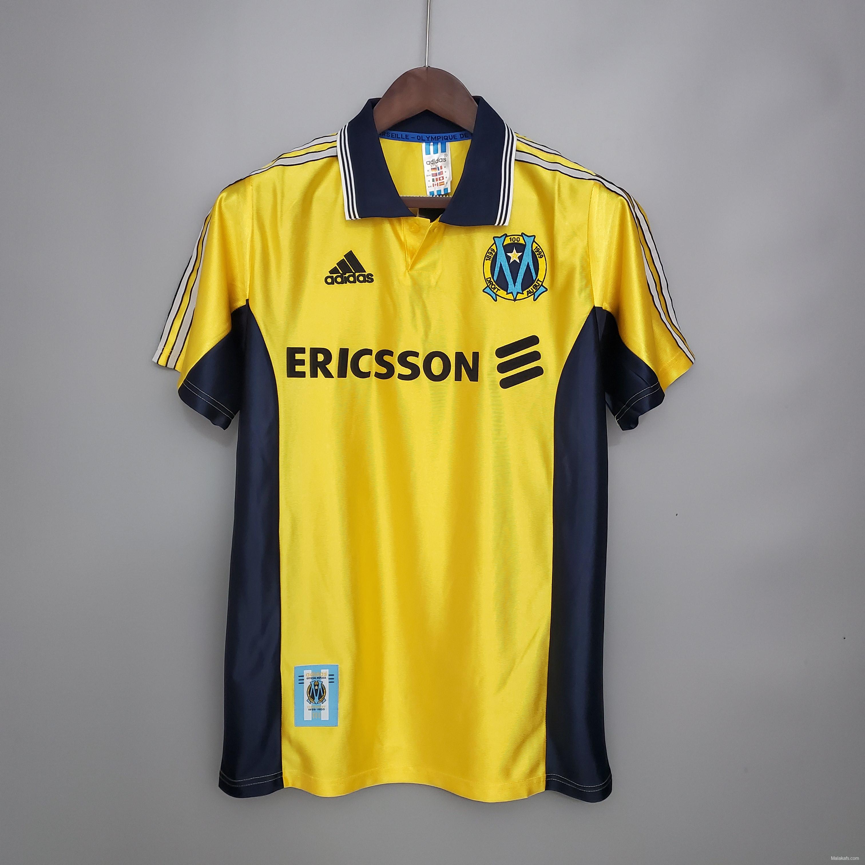 Retro 98/99 Marseille away yellow Soccer Jersey