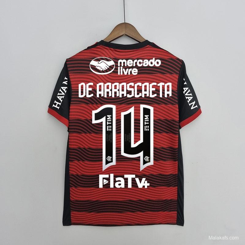 22/23 all sponsor Flamengo home Soccer Jersey