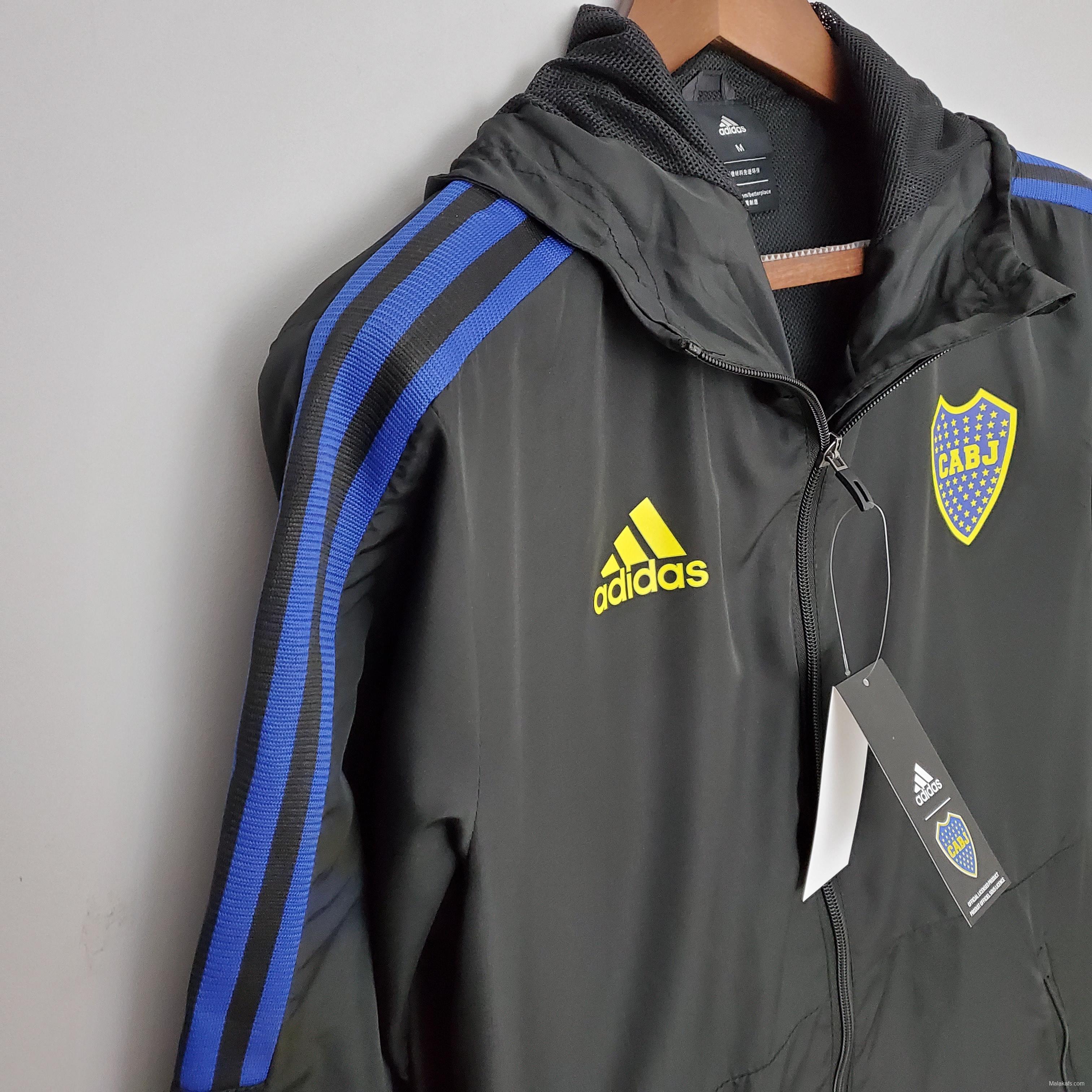 Boca Juniors 2022 Windbreaker Soccer Jersey Black