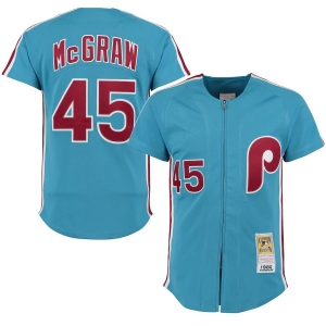 Men's Tug McGraw Light Blue 1980 Player Throwback Jersey