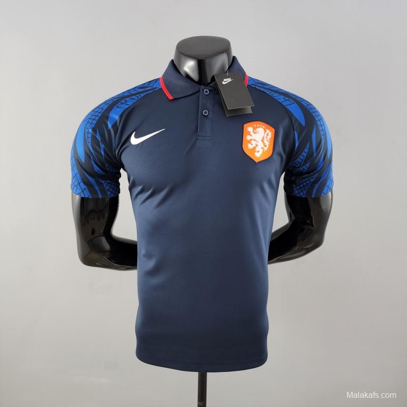 Netherlands 22/23 Pre Match Royal Blue Polo