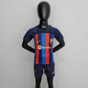 Barcelona 22-23 Home Kids Kit Soccer Jersey