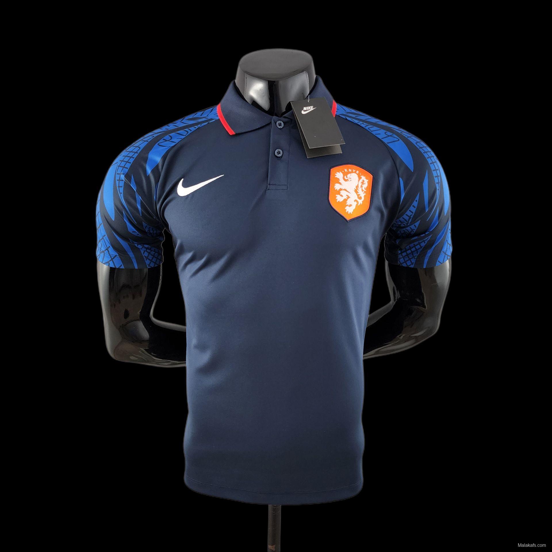 Netherlands 22/23 Pre Match Royal Blue Polo