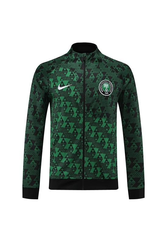 2022 Nigeria Green Full Zipper Jacket+Long Pants