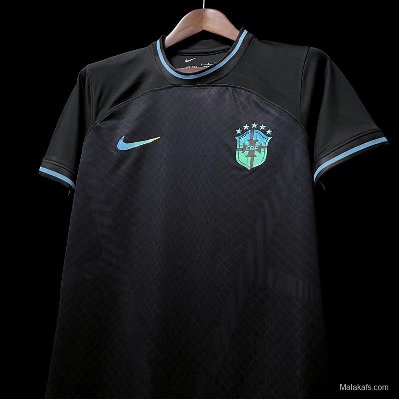 2022 Brazil Black Concept Black Jersey