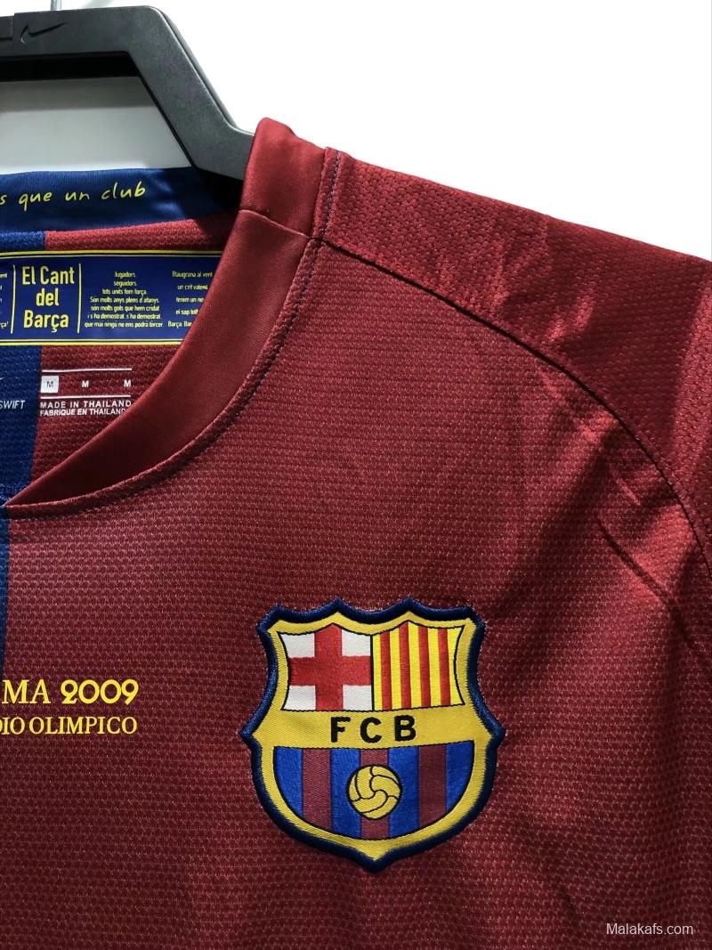 Retro 08/09 Barcelona Home Champions Version Soccer Jersey