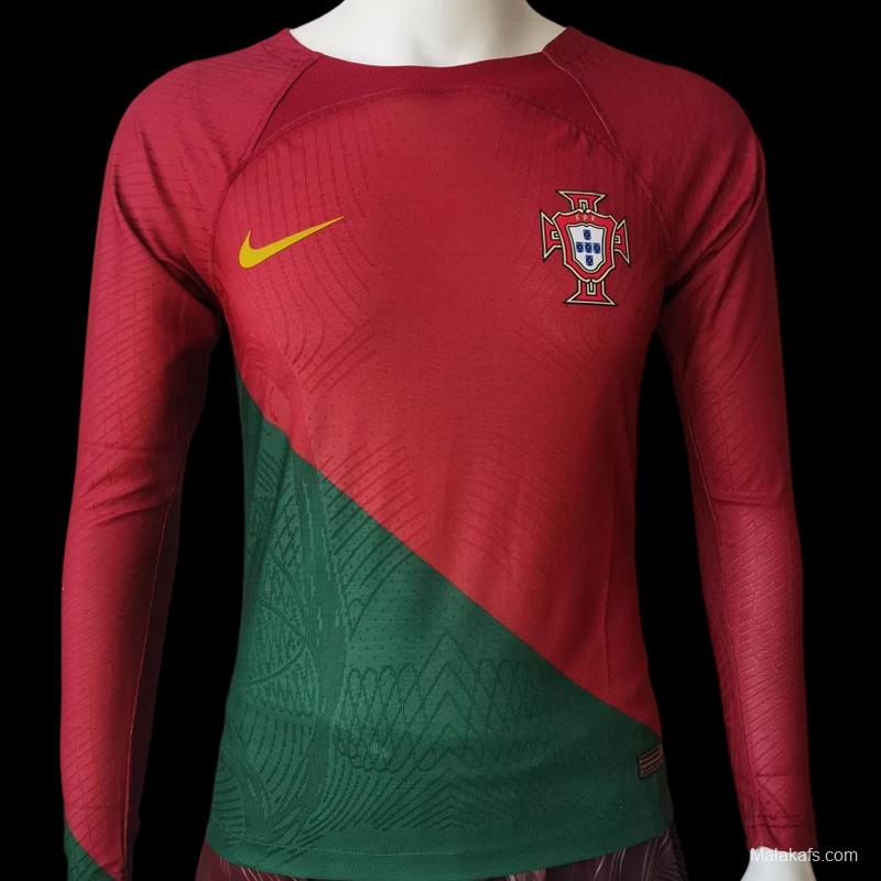 Portugal 2022 Home Long Sleeve Jersey Player Version