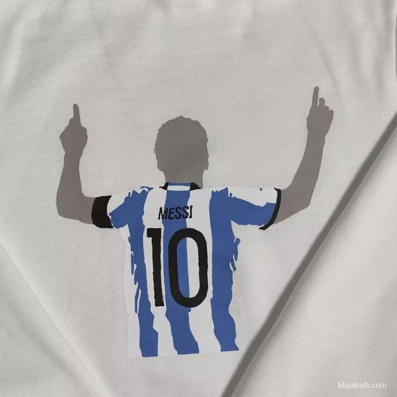 Argentina - Messi - White Hoodie