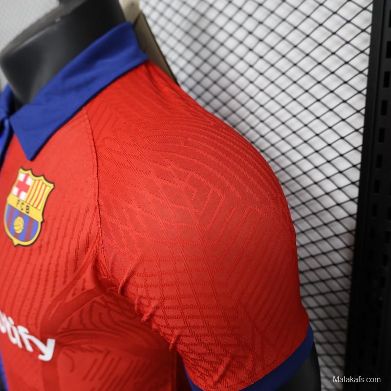 Player Version Barcelona Blue Red Jersey