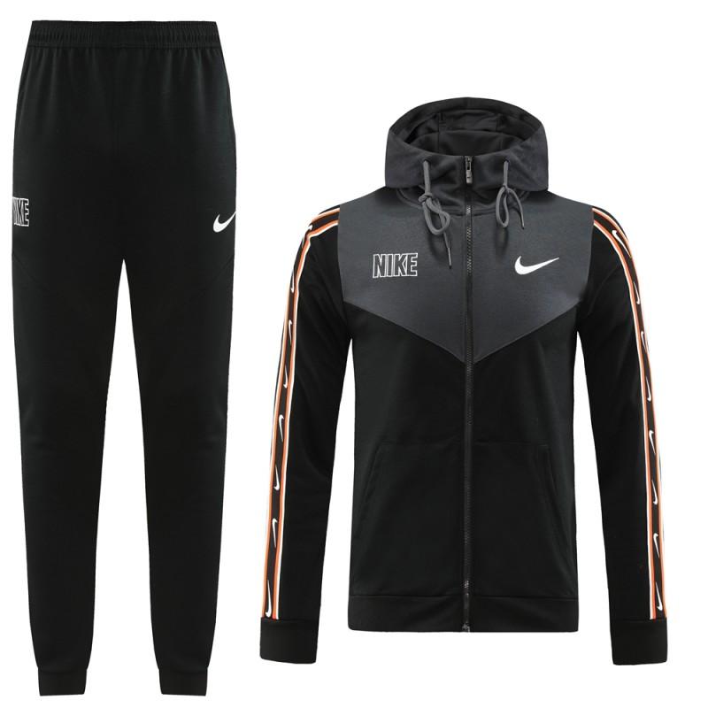 23/24 NIKE Black/Grey Full Zipper Hooide Jacket+Pants