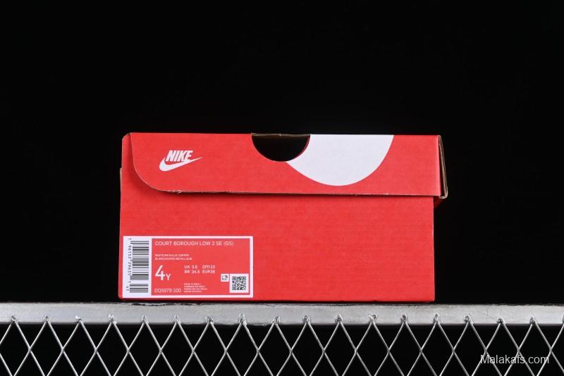 Nike Court Borough Low-Top Slip-Resistant Skate Shoes with Custom Rose Pink Hand-Painted Design - DQ5979-100