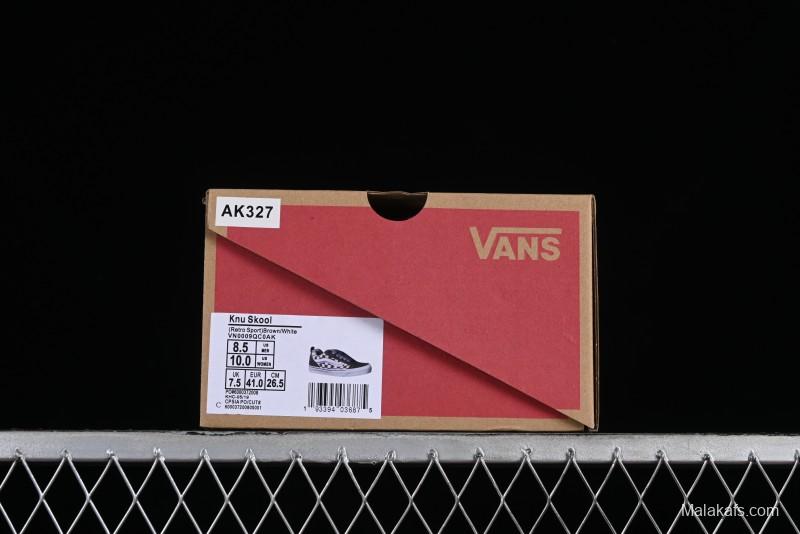 Vans Classics Knu Skool Retro Chunky Sneakers in Light Brown/Lilac Checkerboard - VN0009QC0AK