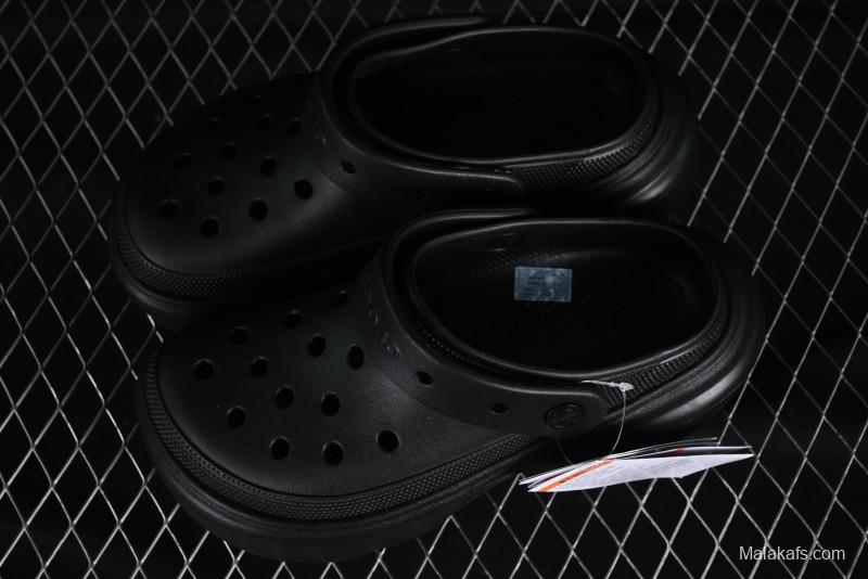 Crocs Classic Clog Retro Beach Sandals with Adjustable Heel Strap and Thick Sole - B.D4