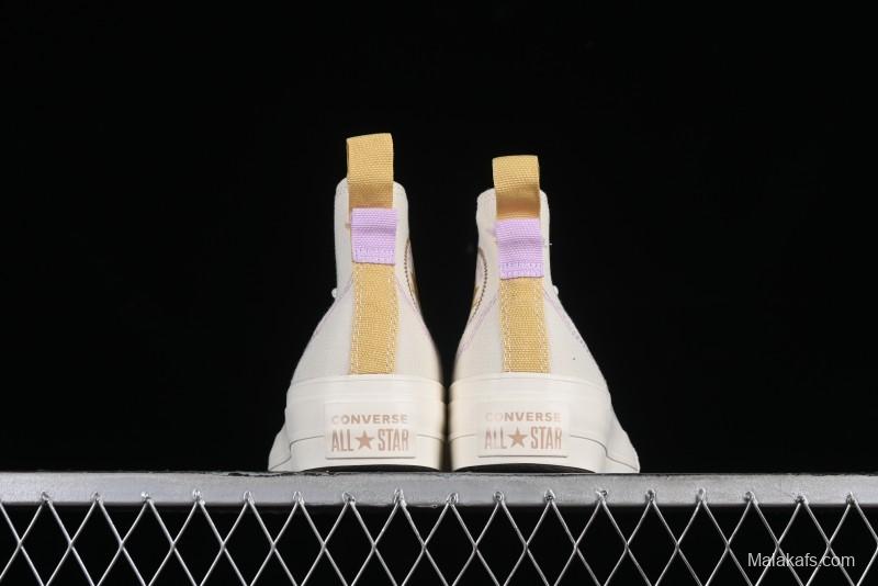 Converse Chuck All Star Lift Platform Utility White High Top Breathable Canvas Casual Shoes - A08767C