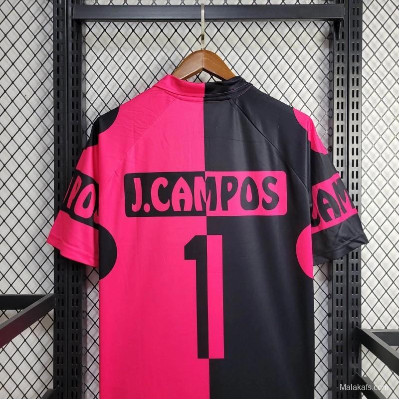 Retro 1998 Mexico CAMPOS 1 Home Black Pink Jersey