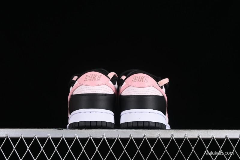 Nike Dunk Low Custom Deconstructed Strap Casual Sneakers in Black Pink - CW1590-100