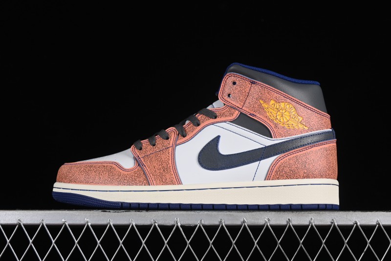 Nike Air Jordan 1 Mid "Flight Vintage" Retro Basketball Shoes with Washed Color Design - FV3619-106