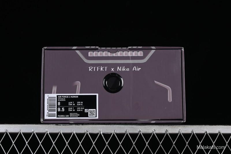 Nike RTFKT x Nike Air Force 1 Low Casual Sneakers with Full-Length Air Cushion - FQ3954-100