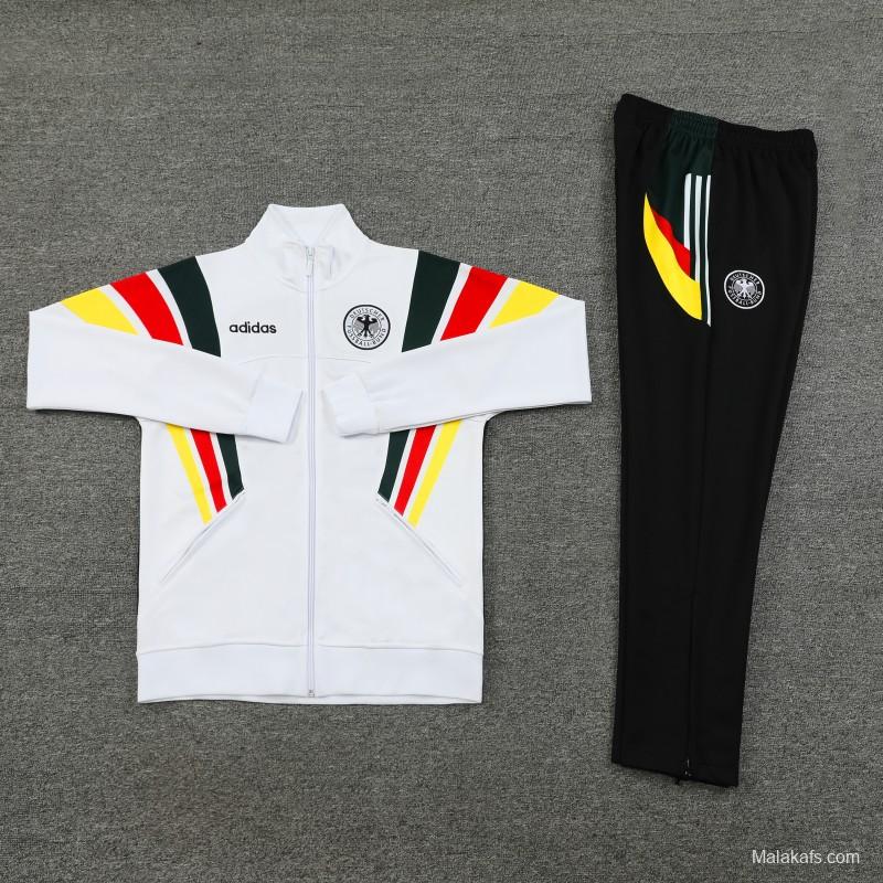 2024 Germany White Full Zipper Jacket +Long Pants