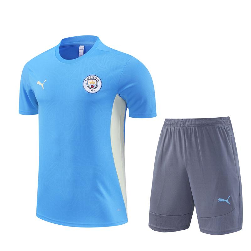 24/25 Manchester City Sky Blue Short Sleeve Jersey+Shorts