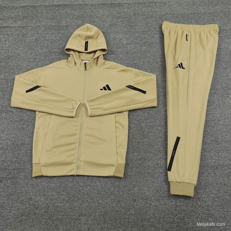 2024 Adidas Yellow Hoodie Full Zipper Jacket +Long Pants