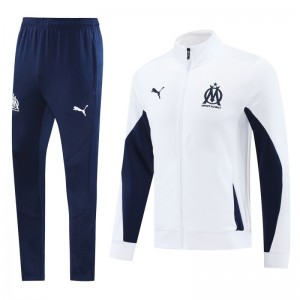 24/25 Olympique Marseille White Full Zipper Jacket +Long Pants