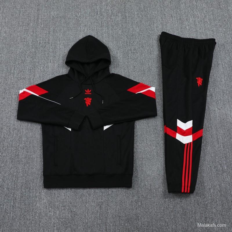 24/25 Manchester United Black Hoodie Jacket +Long Pants