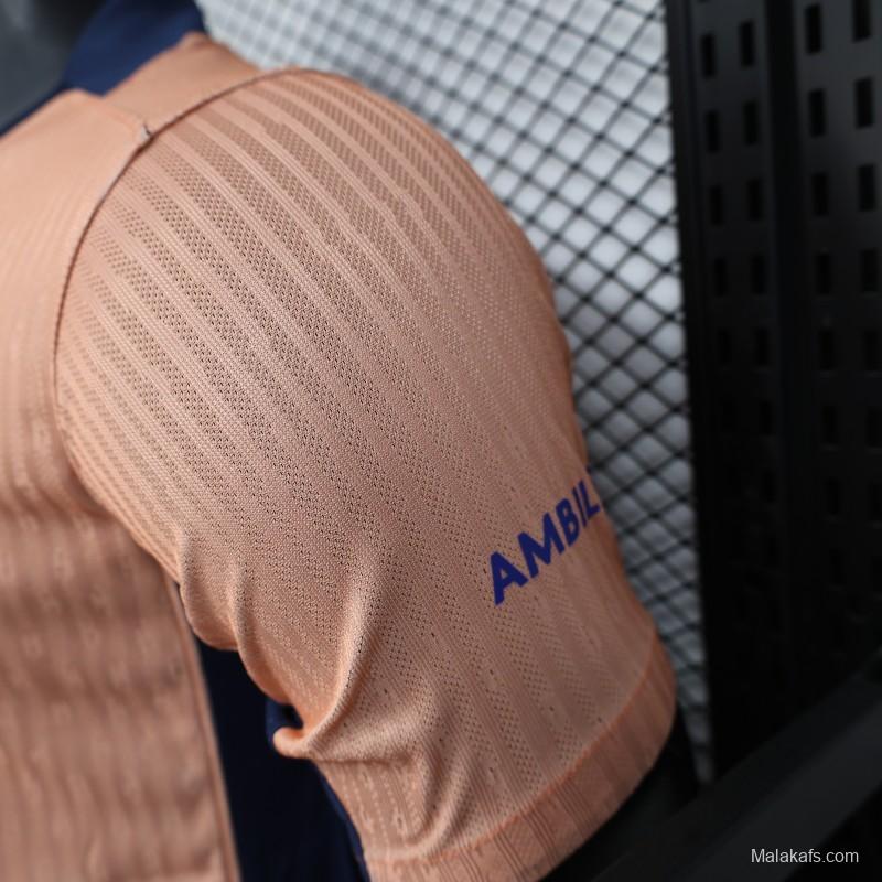 Player Version 25/26 FC Barcelona Pink 125Th Anniversary Jersey with Spotify Sponsor and Navy Blue Accents