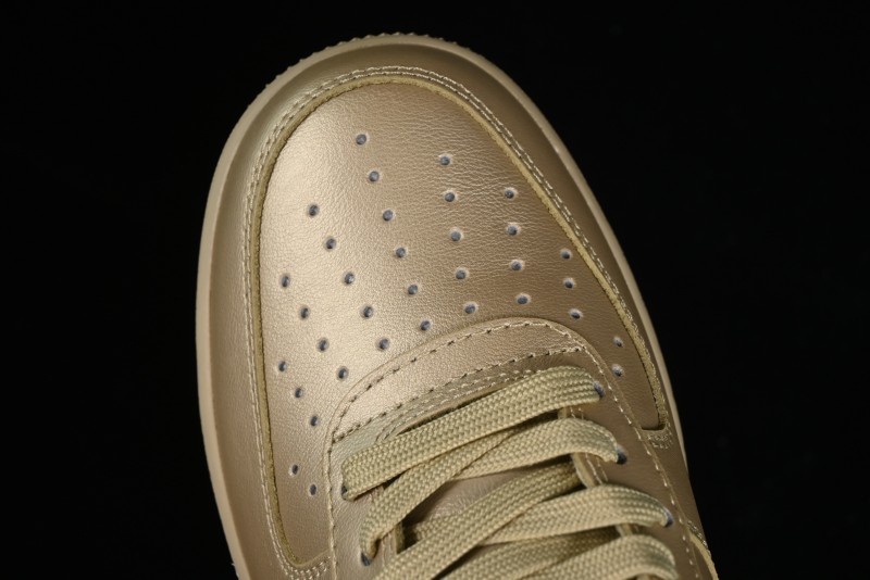 Off-White x Nike Air Force 1 '07 Low "Metal Gold" Casual Sneakers - DX1419-900