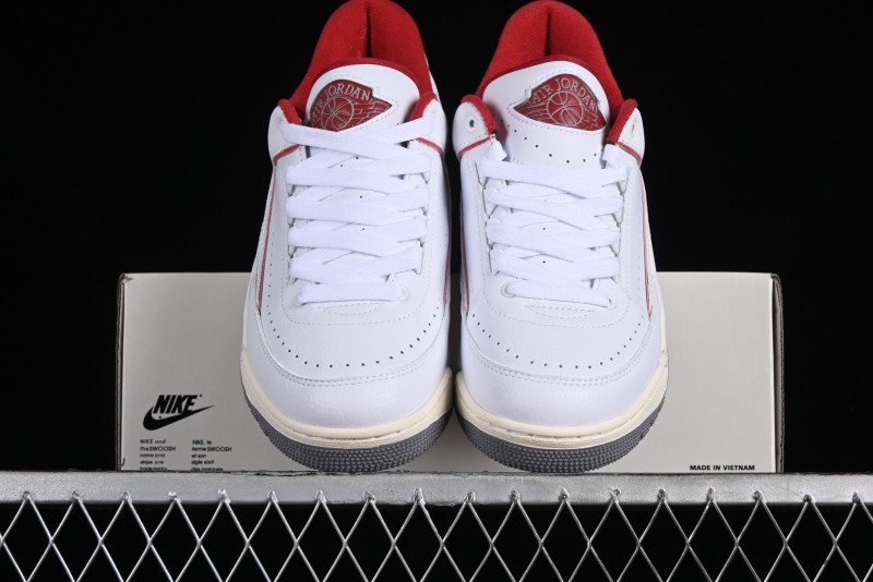 Nike Air Jordan 2/3 Retro Low Top Basketball Shoes in White/Red - FD0383-161
