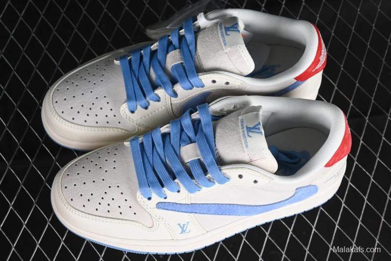 Nike Travis Scott x Fragment Design x Air Jordan 1 Low OG SP AJ1 LV Collaboration Casual Sneakers - XY2688-101
