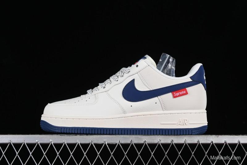 Supreme x Nike Air Force 1 '07 Low Collaboration Dark Blue Casual Sneakers - HD1968-025