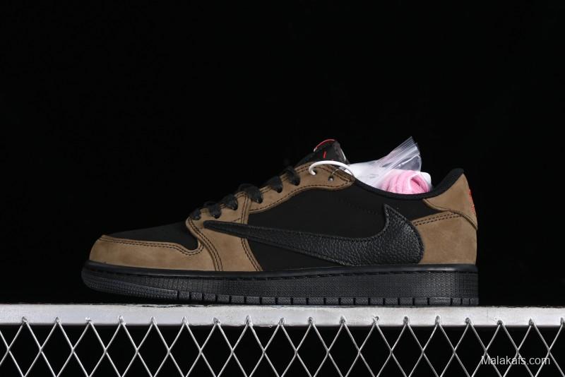 Nike Travis Scott x Air Jordan 1 Low OG AJ1 Reverse Swoosh Sneakers - DM7866-202