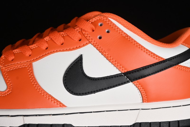 Nike SB Dunk Low Casual Skate Shoes in White, Orange, and Black - DH9765-003