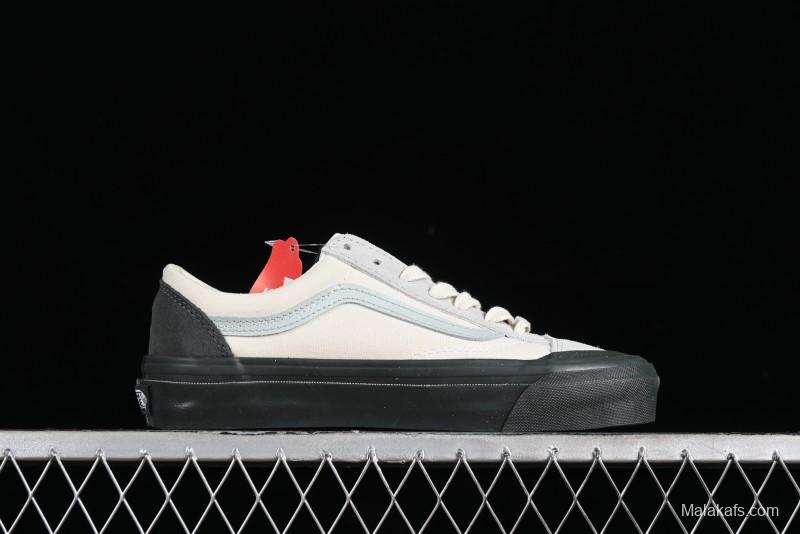 Vans Old Skool Reissue 136 Retro Casual Vulcanized Sneakers in Gray Blue White - VN000CRPGRN