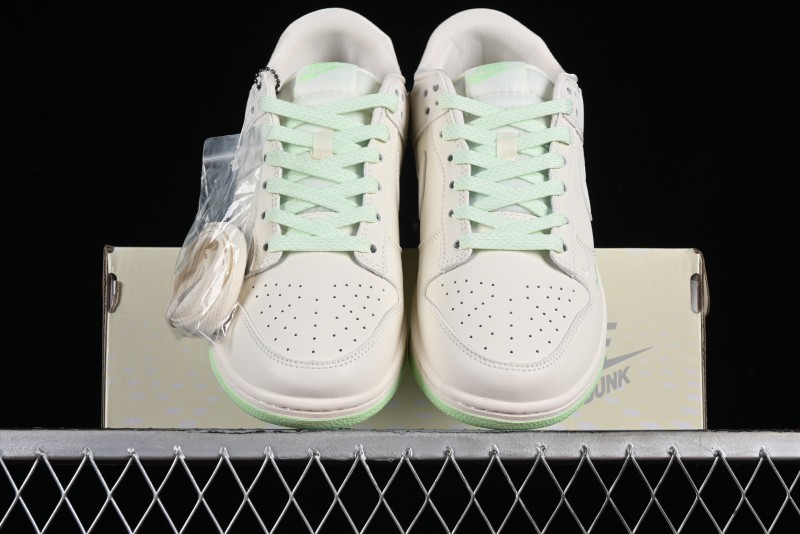 Nike SB Dunk Low LV Collaboration - Double Swoosh Fluorescent Green Anniversary High-End Custom Low-Top Casual Skate Shoes - XX2025-321