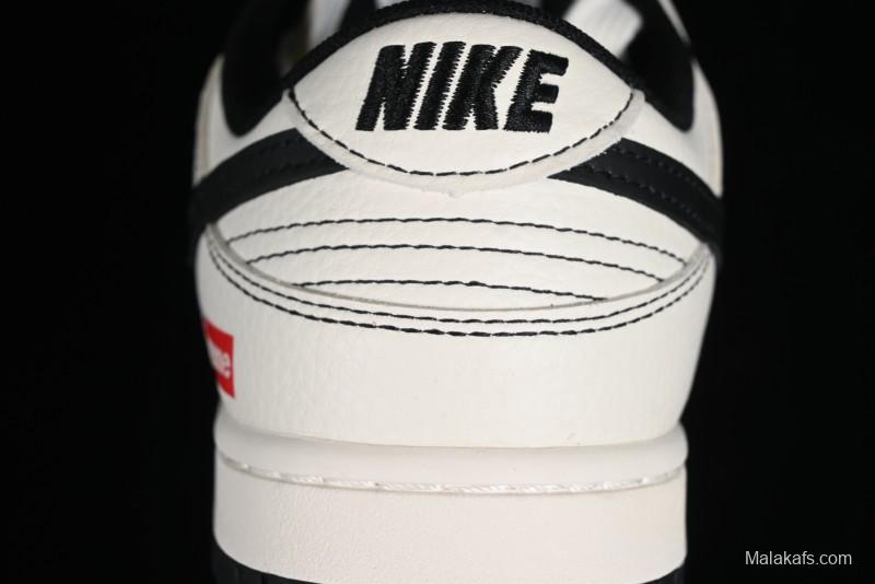 Nike SB Dunk Low Supreme Collaboration - Beige Black Line Anniversary Customized Low-Top Casual Skate Shoes - XX2025-316