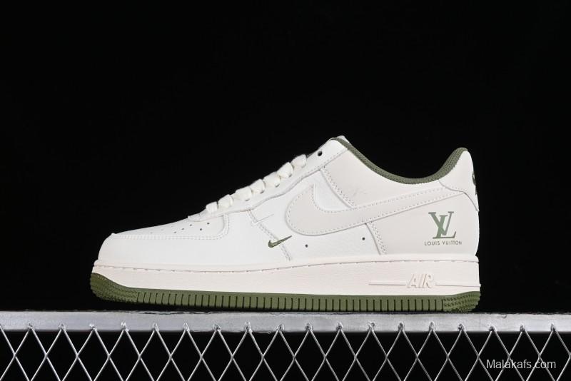 Nike Air Force 1 '07 Low LV Collaboration - Beige Green Double Swoosh Casual Sneakers - XZ6188-003
