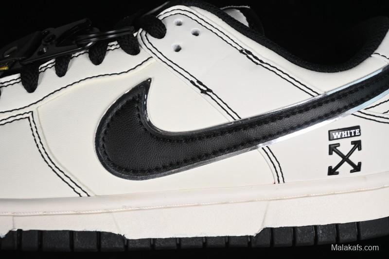 Nike SB Dunk Low OFF-WHITE Collaboration - Anniversary Edition Customized Low-Top Casual Skate Shoes - DJ2024-003