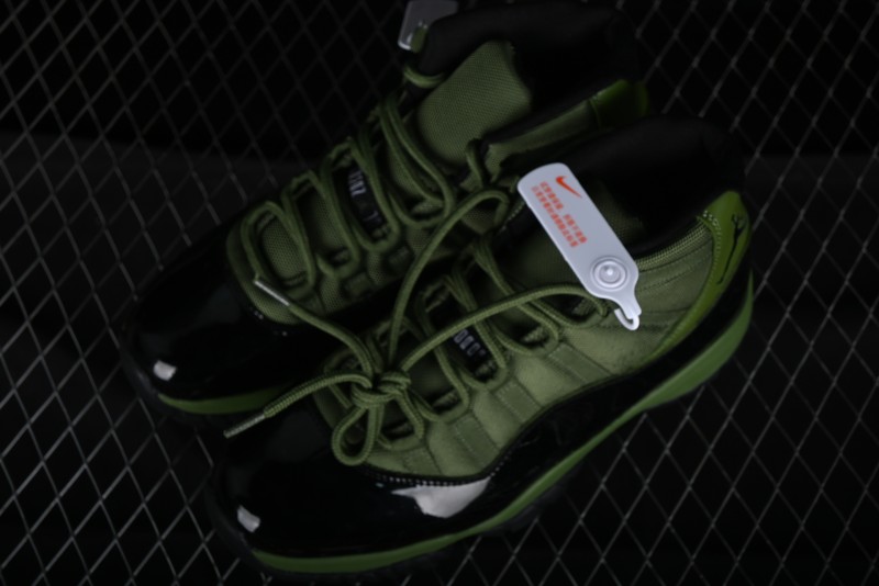 Nike Air Jordan 11 Retro High Top Basketball Shoes in Black Green - CT8012-300
