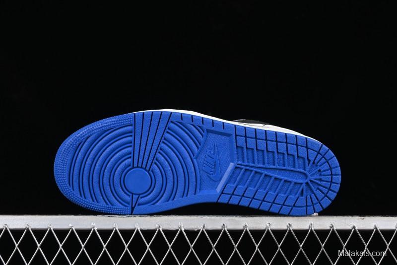 Nike Air Jordan 1 Low "Quai 54" Casual Sneakers in White Black Blue - HQ0764-001