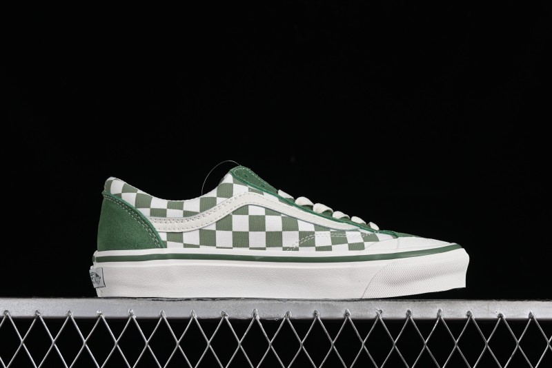 Vans Old Skool Reissue 136 Checkerboard Green Retro Canvas Shoes - VN000MT6V0N