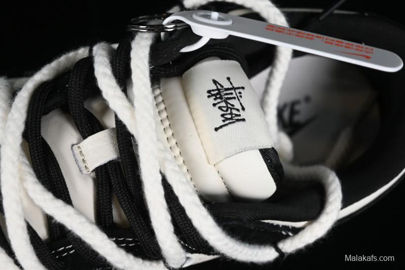 Stussy x Nike Dunk Low SB Sneakers in Beige Black Swoosh - SJ2068-252