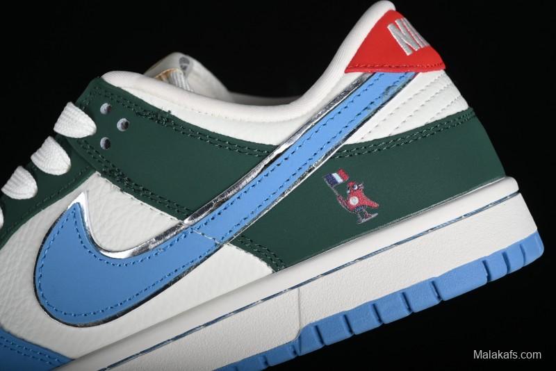 Nike SB Dunk Low Paris Olympics Limited Edition - Blue Green Color Blocking Low-Top Casual Skate Shoes - JH8310-952
