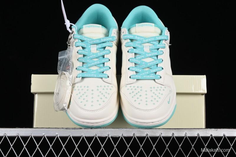 Nike SB Dunk Low Supreme Collaboration - Wheat Green Canvas Anniversary High-End Custom Low-Top Casual Skate Shoes - BB6698-512