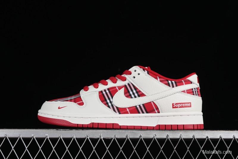 Nike SB Dunk Low Supreme - Plaid Colorway Low-Top Casual Skateboarding Shoes - SU1853-512