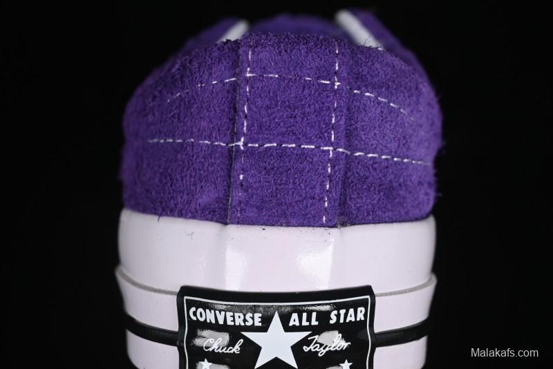 Converse One Star Retro Low-Top Skate Shoes in Purple Suede - 171586C