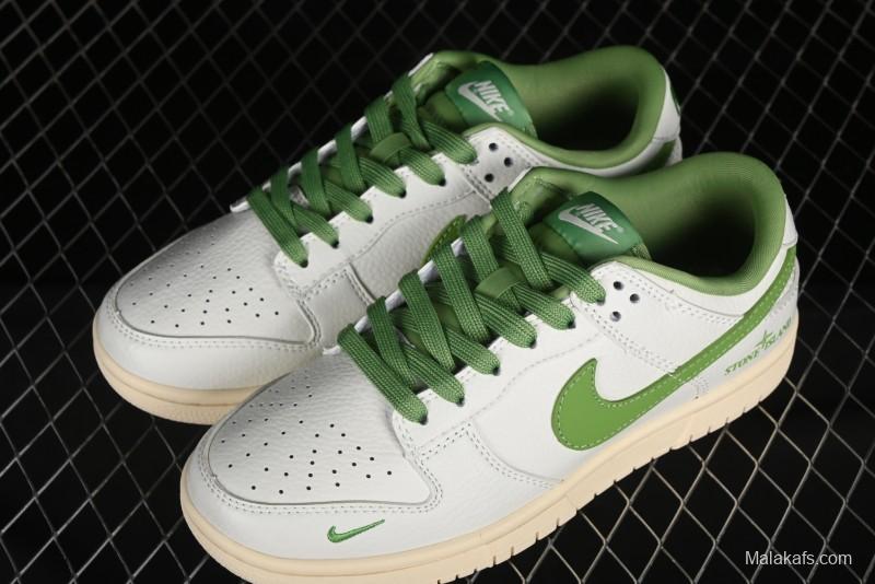 Nike SB Dunk Low Stone Island Collaboration - Spring Green Anniversary High-End Custom Low-Top Casual Sneakers - XB3802-348